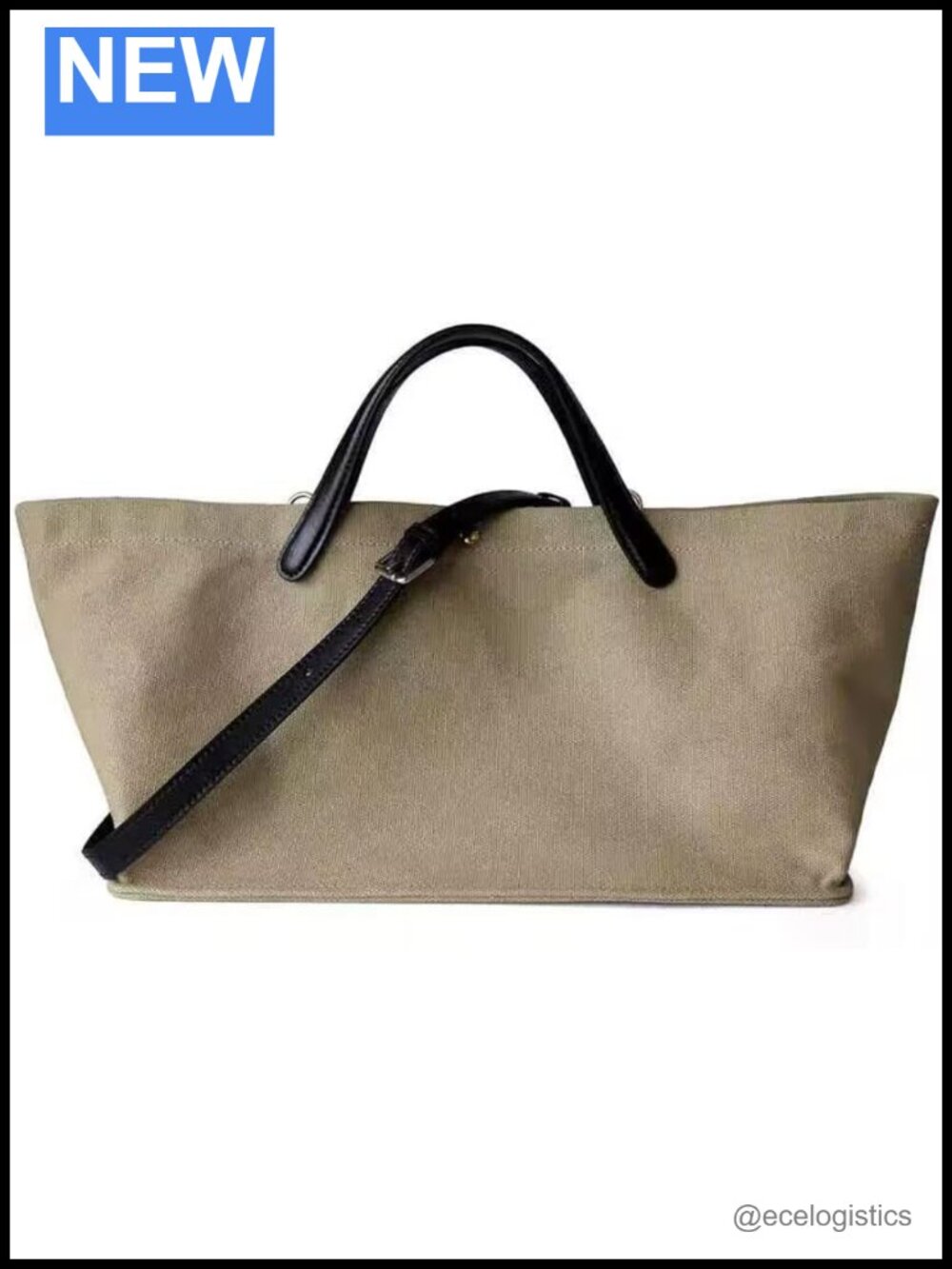 Canvas Leather Handle Satchel Tote Handbag Shoulder Bag